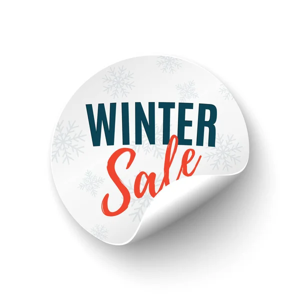 Winter sale round banner. Price tag isolated on white backgound. — Stock Vector