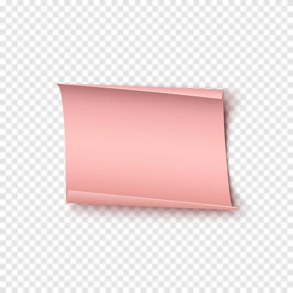 Abstraktní růžový realistický papírový transparent. Valentýn, narozeniny nebo jiné události blahopřání šablony. Vektorová ilustrace. — Stockový vektor