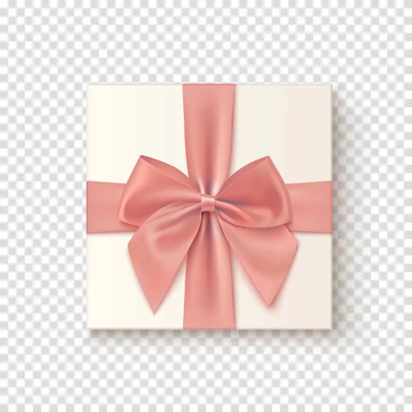 Realistic gift icon with pink bow. Vector illustration template for a banner, poster or web header. Vector Graphics