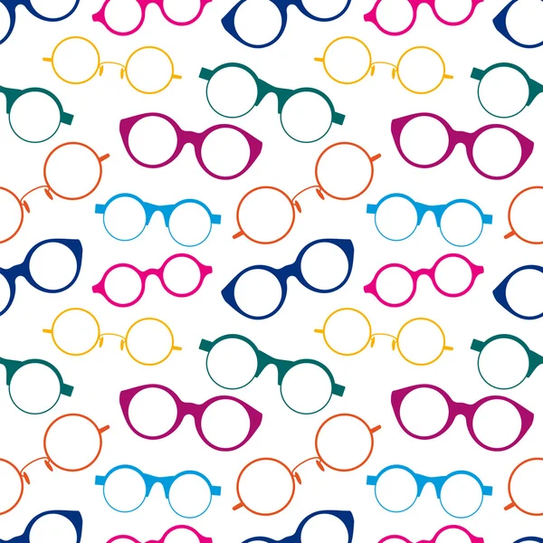 Seamless pattern with colorful retro glasses — Stock Vector