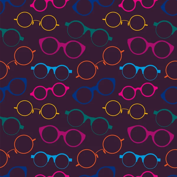 Modèle sans couture avec des lunettes rétro colorées — Image vectorielle
