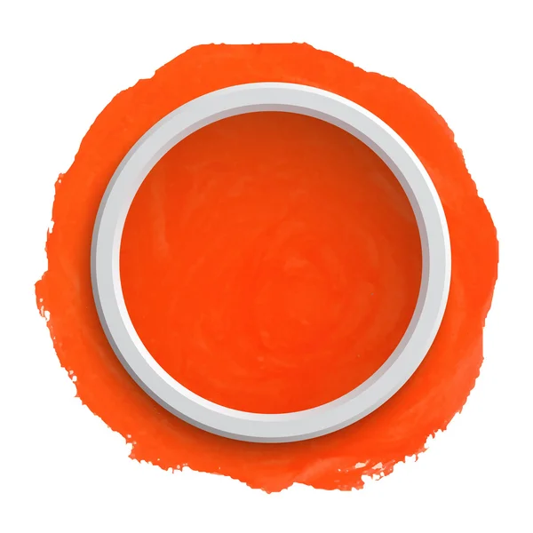 Round orange watercolor banner — Stock Vector