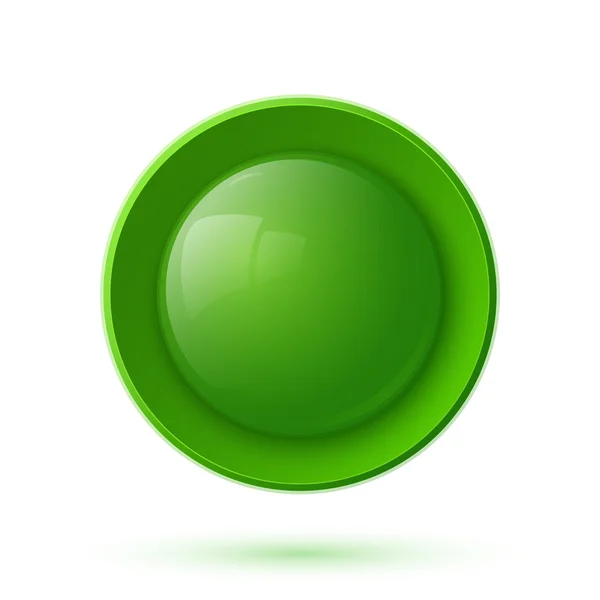 Green glossy button icon — Stock Vector