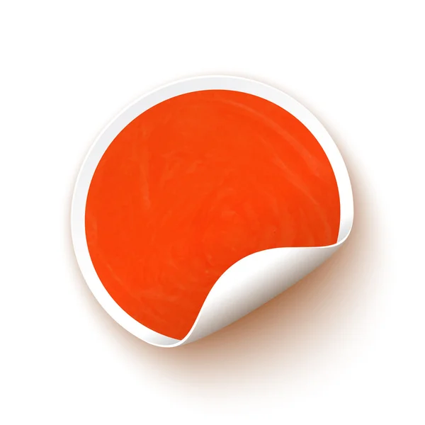 Narancssárga akvarell üres matrica — Stock Vector