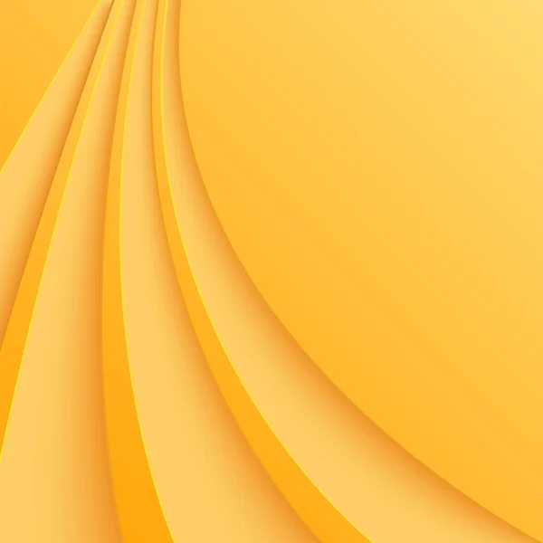 Fondo amarillo abstracto con líneas curvas — Vector de stock
