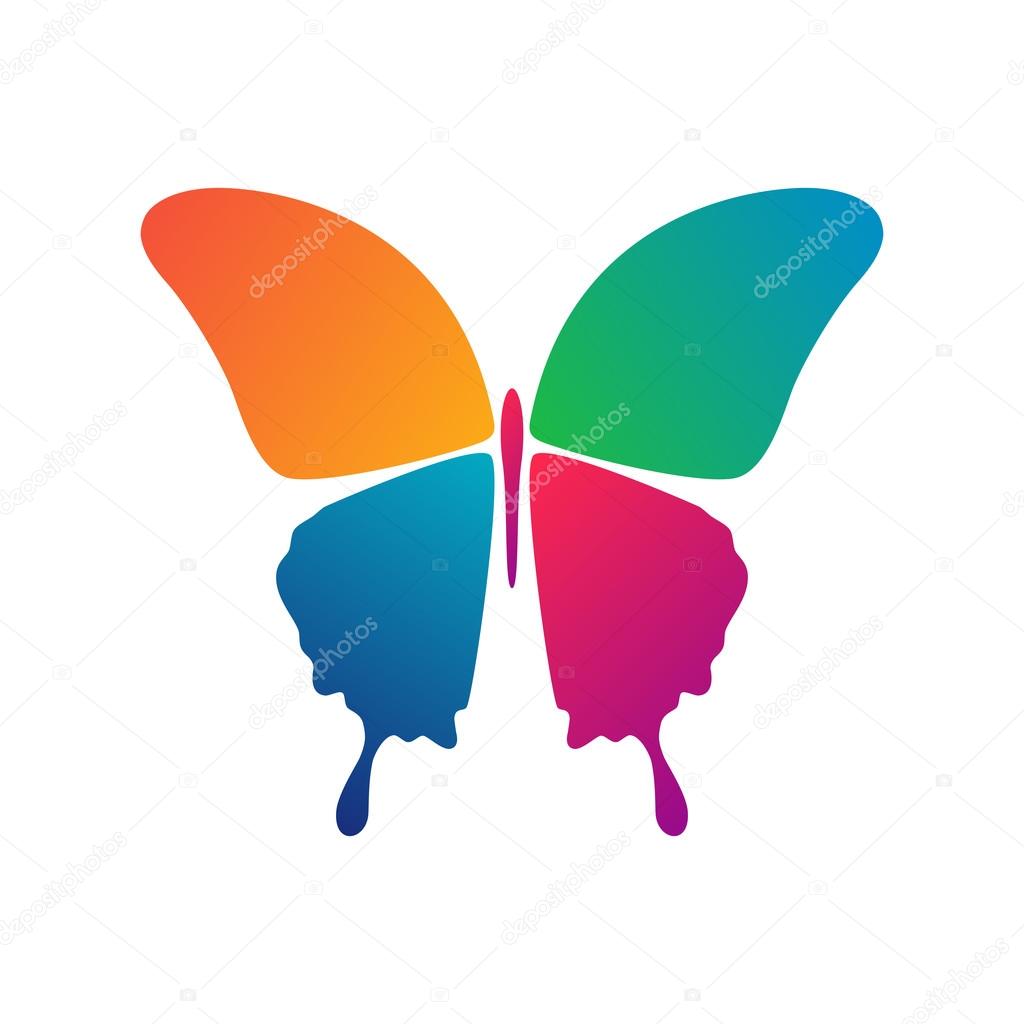 Simple butterfly conceptual icon. Logo. Vector illustration