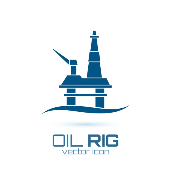 Enkla oljerigg, begreppsmässig ikonen — Stock vektor