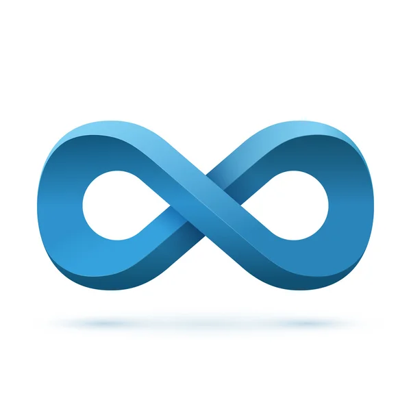 Símbolo infinito azul — Vector de stock