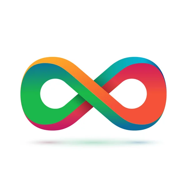 Símbolo infinito colorido — Vector de stock