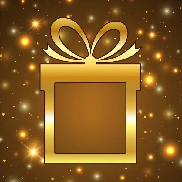 Gelukkig nieuw jaar 2015 viering achtergrond met gouden geschenk pictogram — Stockvector