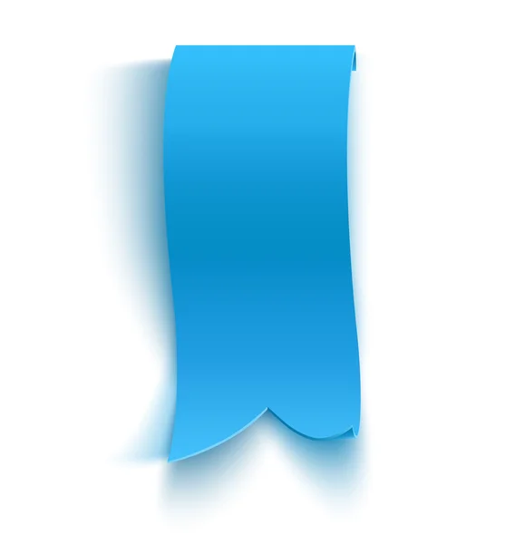 Banner de papel curvo detallado azul realista — Vector de stock