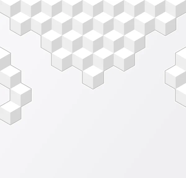 キューブと白の幾何学的な背景 — ストックベクタ