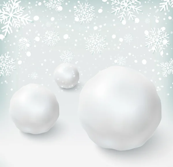 Background with snowballs and snow — Stock Vector