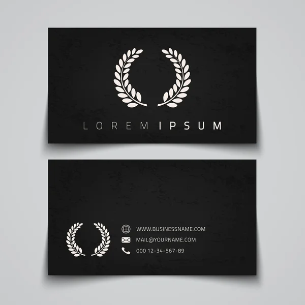 Business card template. Laurel concept logo. — Stock Vector