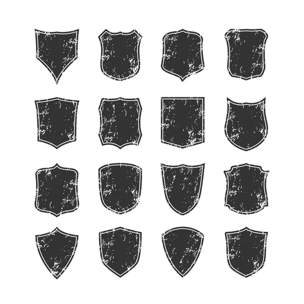 Großes Set an Blank, Grunge, klassischen Shields — Stockvektor