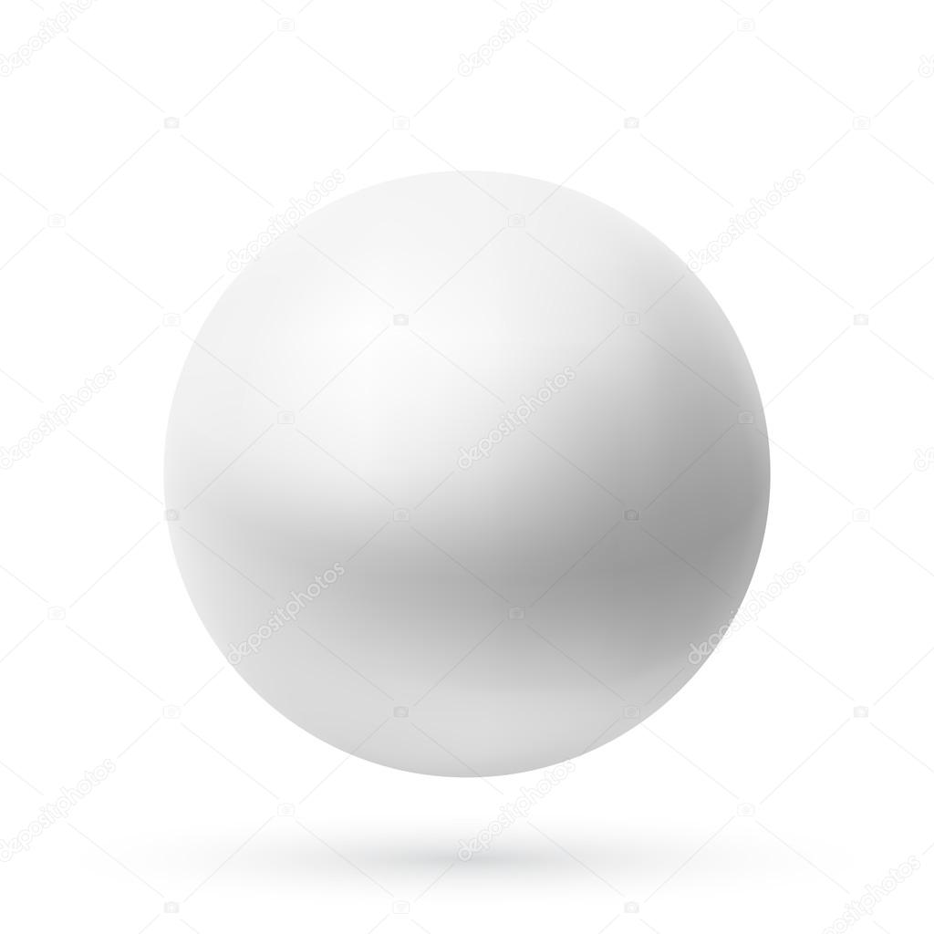 Realistic sphere icon, isolated on white background. Vector illustration