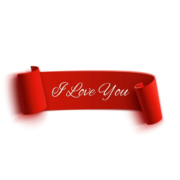 I Love You banner, isolated on white background. — Stock Vector