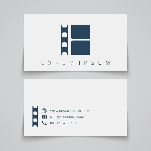 Sjabloon voor visitekaartjes. Film strip concept logo. — Stockvector