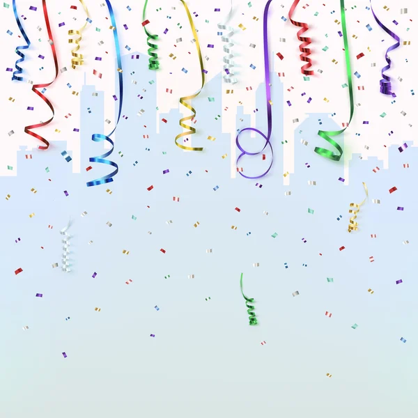 Modèle de fond de célébration avec confettis . — Image vectorielle