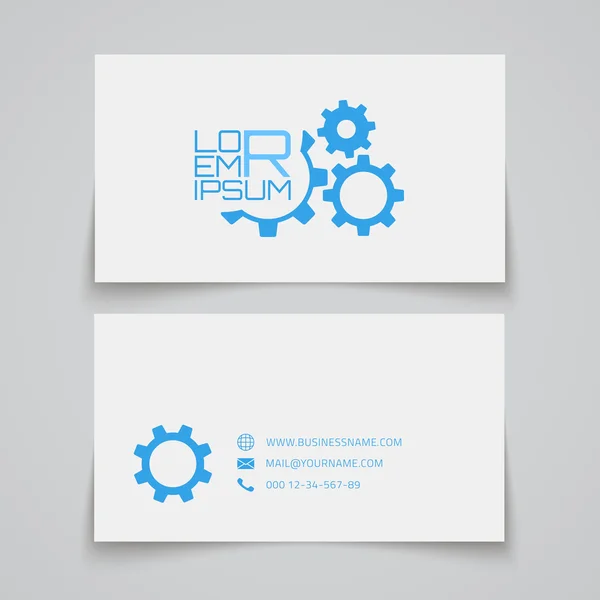Sjabloon voor visitekaartjes. Gears concept logo. — Stockvector