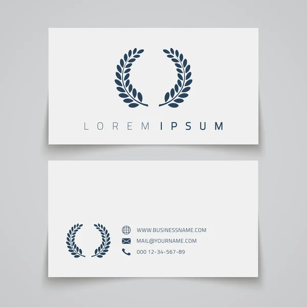 Sjabloon voor visitekaartjes. Laurel concept logo. — Stockvector