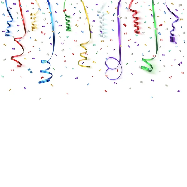 庆祝活动背景模板与 konfetti — 图库矢量图片