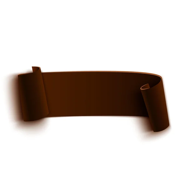 Banner de papel curvado realista marrón . — Vector de stock