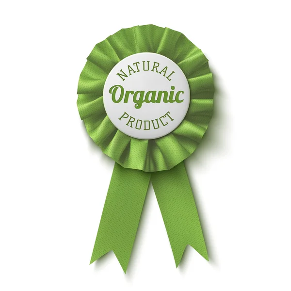 Producto natural, orgánico. Etiqueta realista, verde . — Archivo Imágenes Vectoriales