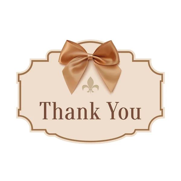 Thank you. Banner with golden ribbon. — Stock Vector