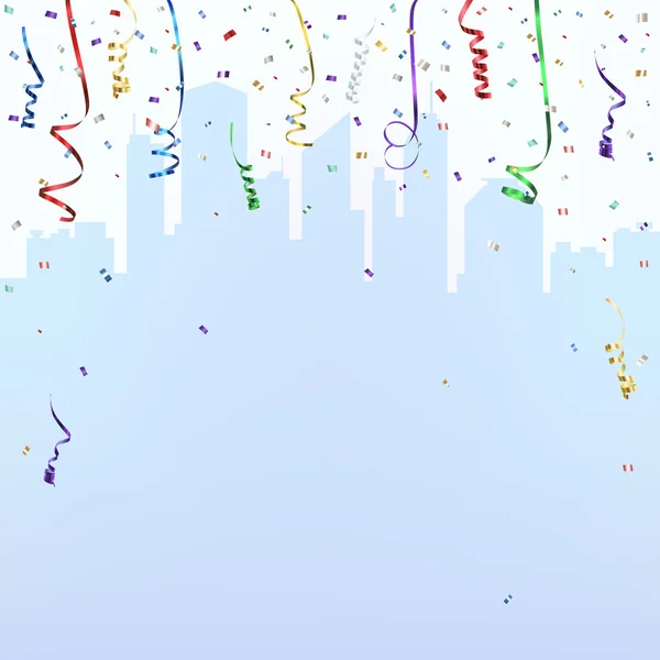 Modèle de fond de célébration avec confettis . — Image vectorielle