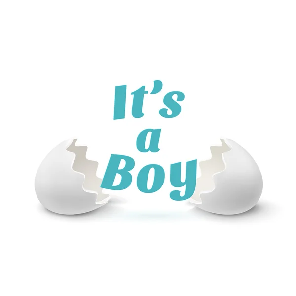 Zijn een jongen. Sjabloon voor baby shower. — Stockvector