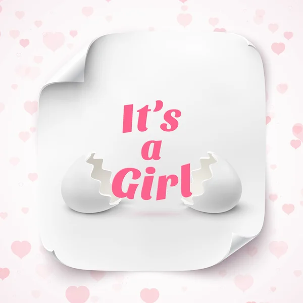 Its a girl. Template for baby shower celebration. — Stock Vector