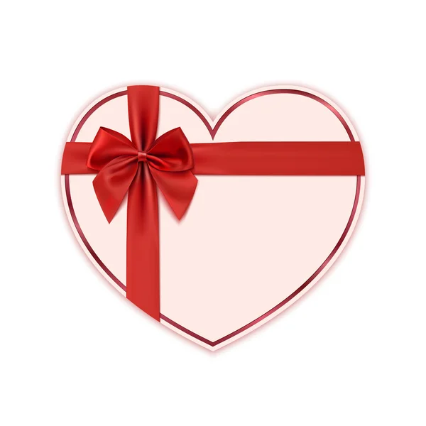 Corazón de papel con cinta roja — Vector de stock