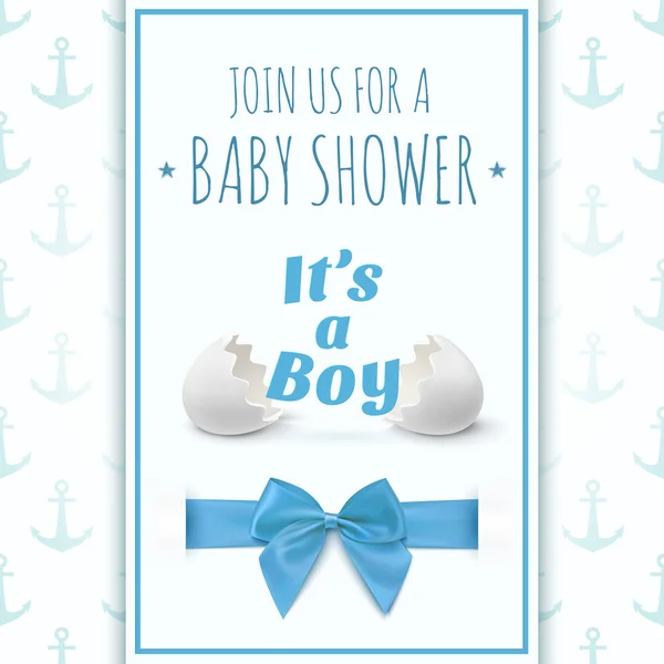 Dess en pojke. Mall för baby dusch firande. — Stock vektor