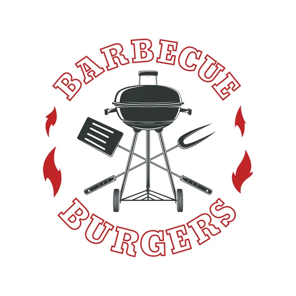 Modèle de logo de barbecue . — Image vectorielle