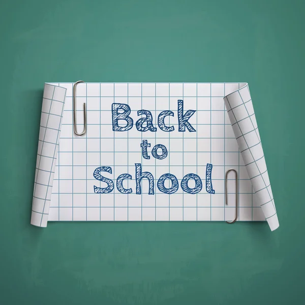 Retour à l'école, bannière en papier courbé . — Image vectorielle