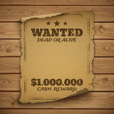 Wanted, dead or alive. clipart