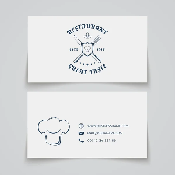 Restaurant business card template. — Stock Vector