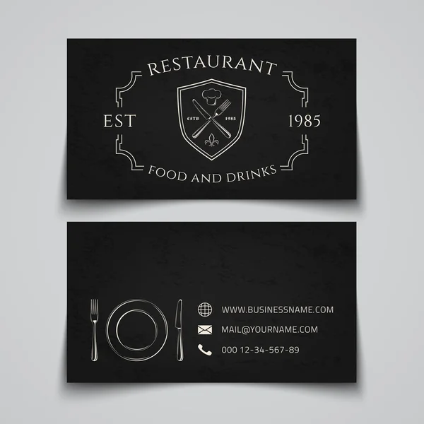 Restaurant business card template. — Stock Vector