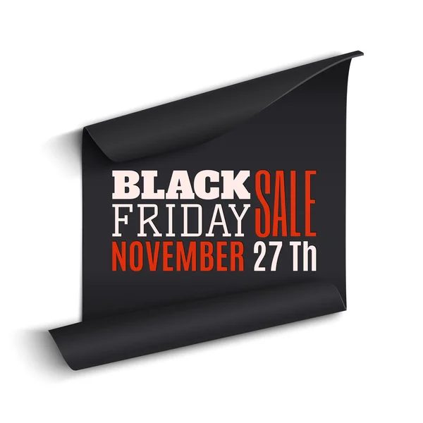 Black Friday sale paper banner. — Stock Vector