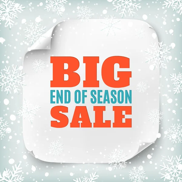 Big end of season sale poster template. — Stock Vector