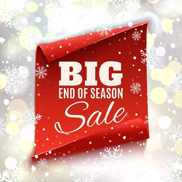 Big end of season sale poster. — Stock Vector