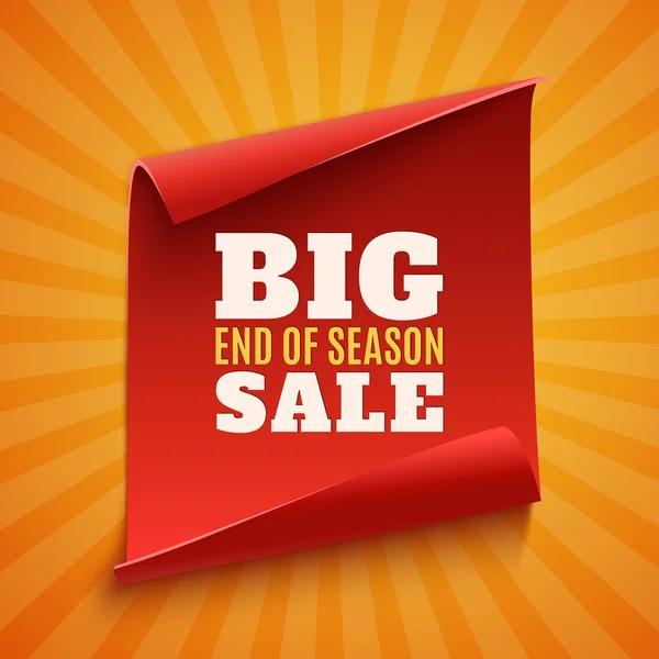 Big end of season sale poster. — Stock Vector