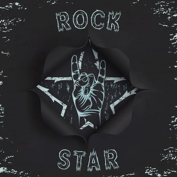 Estrella de rock, fondo de papel . — Vector de stock