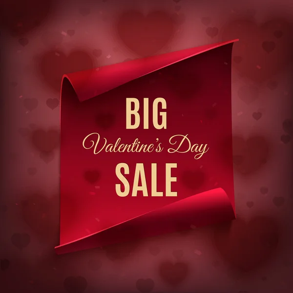 Grote Valentines day verkoop, poster sjabloon. — Stockvector