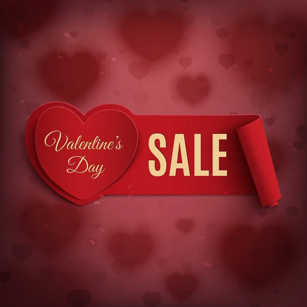 Valentines Day verkoop banner. — Stockvector