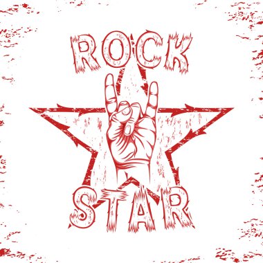 Rock star, print for t-shirt graphic. clipart