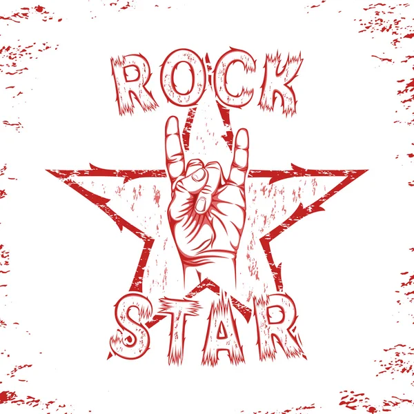 Estrella de rock, estampado gráfico camiseta . — Vector de stock