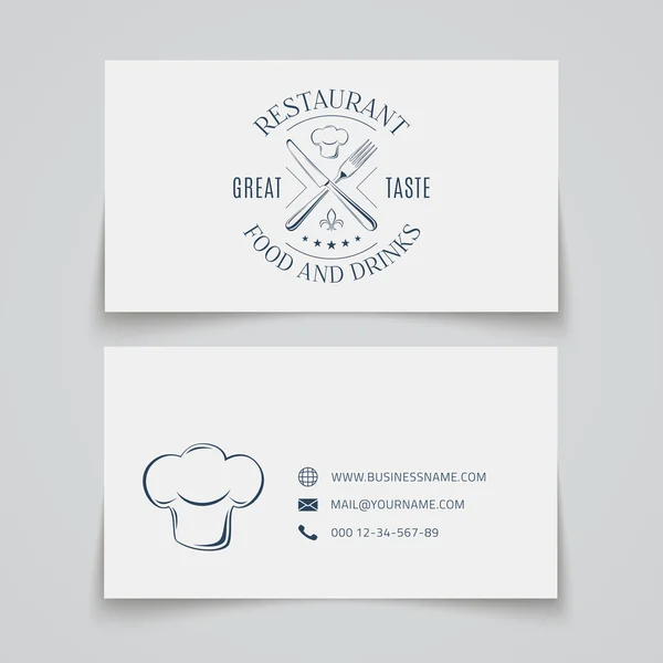 Modèle de carte de visite avec logo pour restaurant . — Image vectorielle