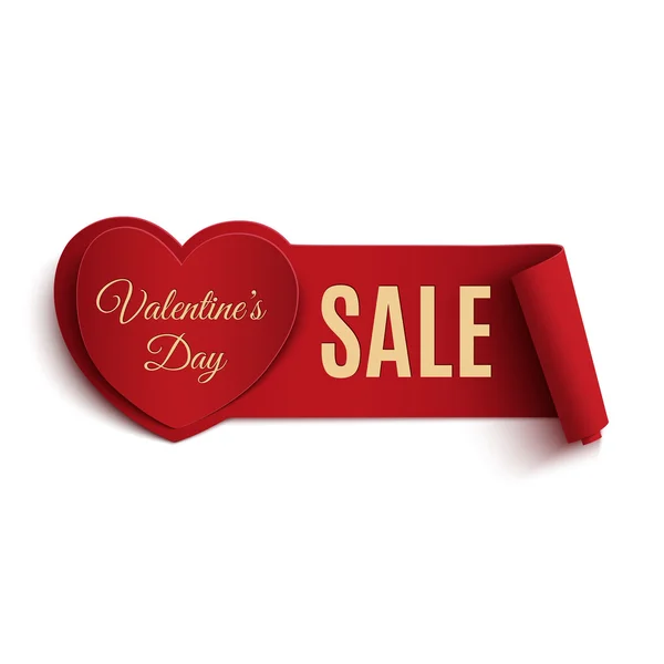 Valentines Day verkoop banner. — Stockvector